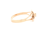 Anillo de Oro Amarillo 18K Flor con Diamante