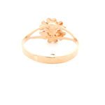 Anillo de Oro Amarillo 18K Flor con Diamante