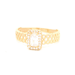 Anillo de Oro Amarillo 18K Calado con Diamante