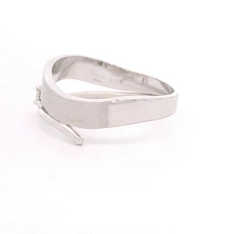 Anillo de Oro Blanco 18K Calado con Diamante