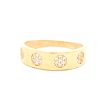 Anillo de Oro Amarillo 18K Cintillo con Diamante