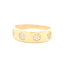 Anillo de Oro Amarillo 18K Cintillo con Diamante