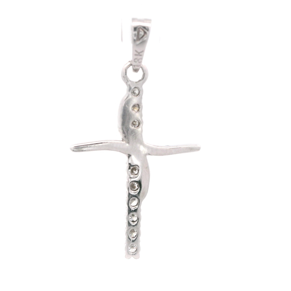 Colgante de Oro Blanco 18K Cruz con Diamantes
