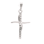 Colgante de Oro Blanco 18K Cruz con Diamantes