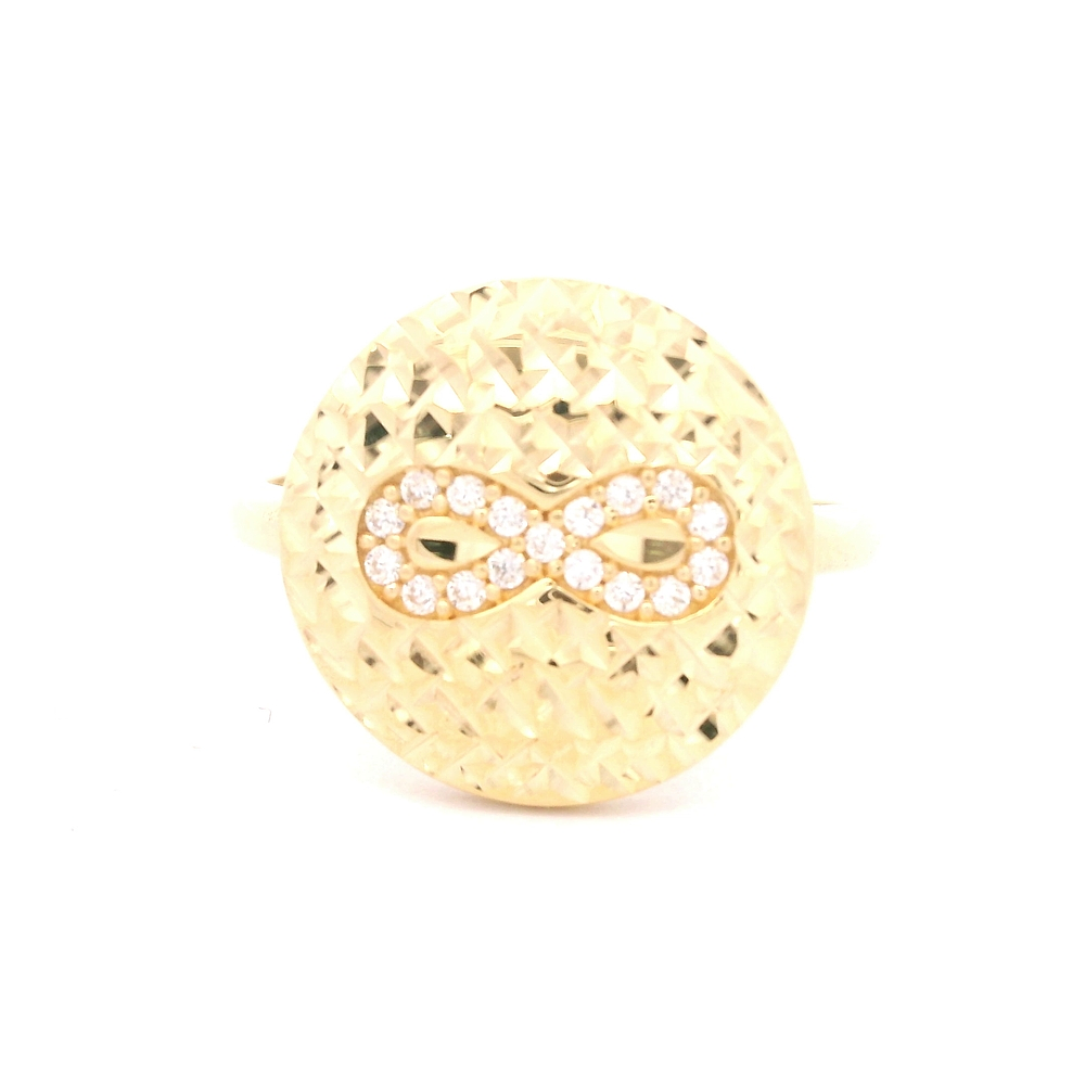 Anillo de Oro Amarillo 18K Circular con Diamantes