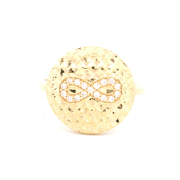 Anillo de Oro Amarillo 18K Circular con Diamantes