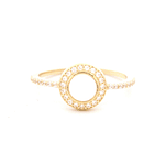 Anillo de Oro Amarillo 18K Halo con Ópalo