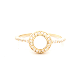 Anillo de Oro Amarillo 18K Halo con Ópalo