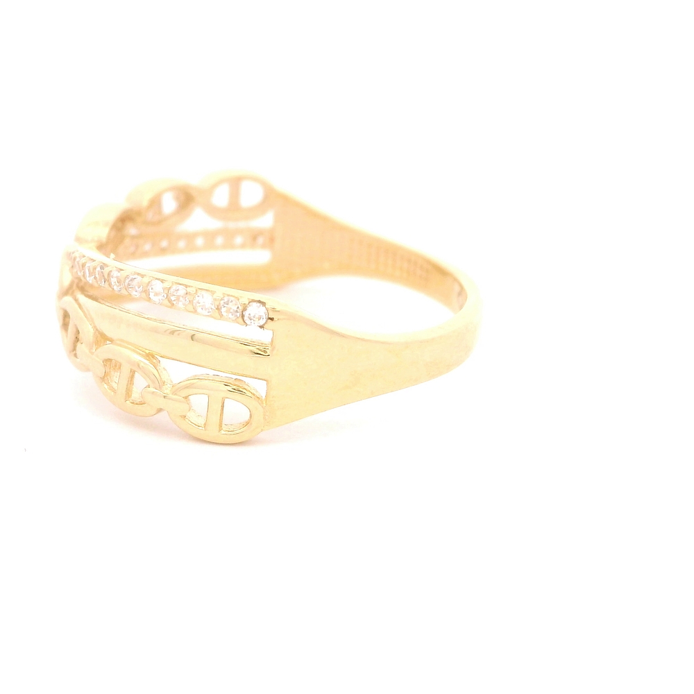 Anillo de Oro Amarillo 18K Cintillo con Diamante