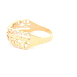 Anillo de Oro Amarillo 18K Cintillo con Diamante