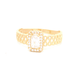 Anillo de Oro Amarillo 18K Calado con Diamante