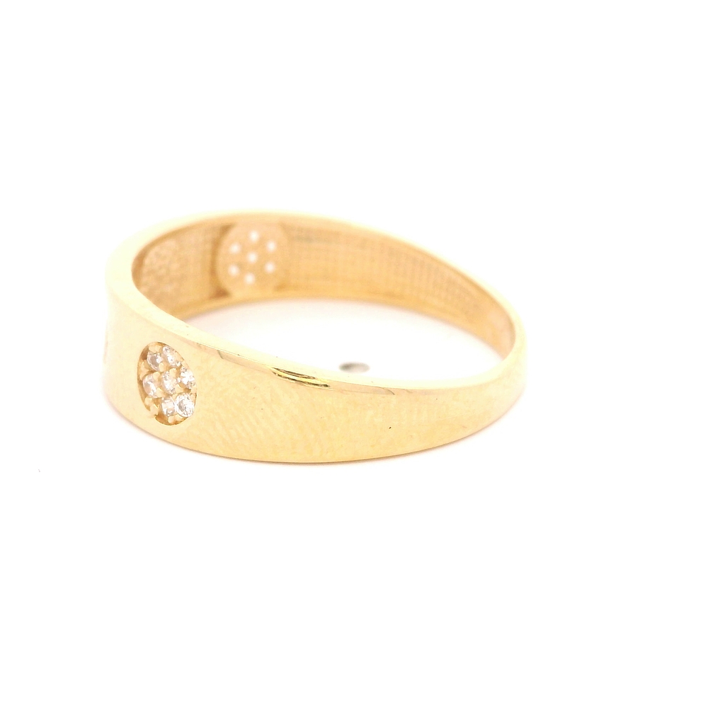 Anillo de Oro Amarillo 18K Cintillo con Diamante