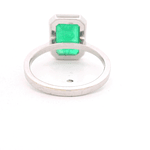 Anillo de Oro Blanco 18K Solitario con Esmeralda