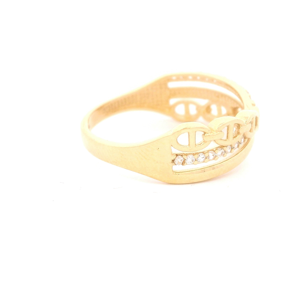 Anillo de Oro Amarillo 18K Cintillo con Diamante