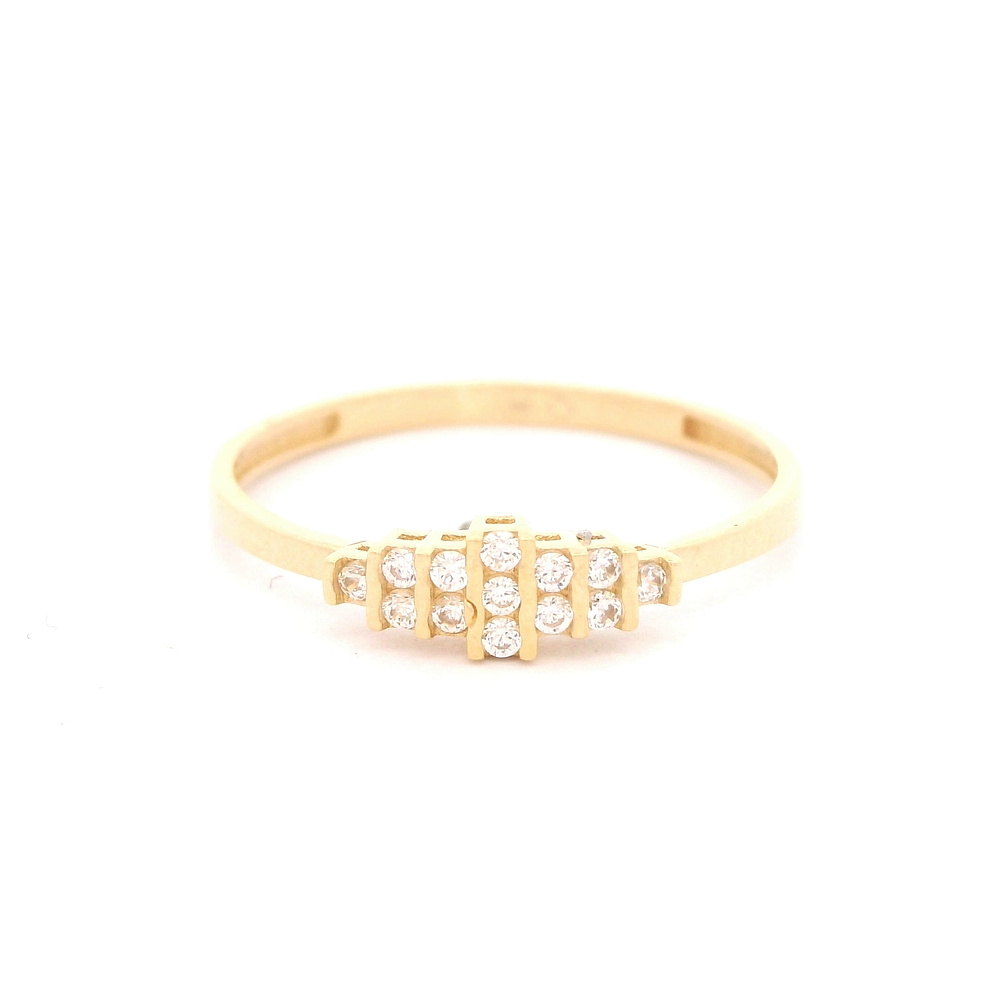Anillo de Oro Amarillo 18K Cintillo con Diamante