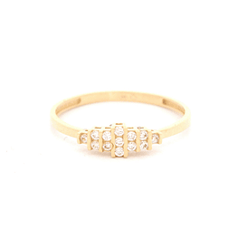Anillo de Oro Amarillo 18K Cintillo con Diamante