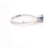 Anillo de Oro Blanco 18K Solitario con Zafiro