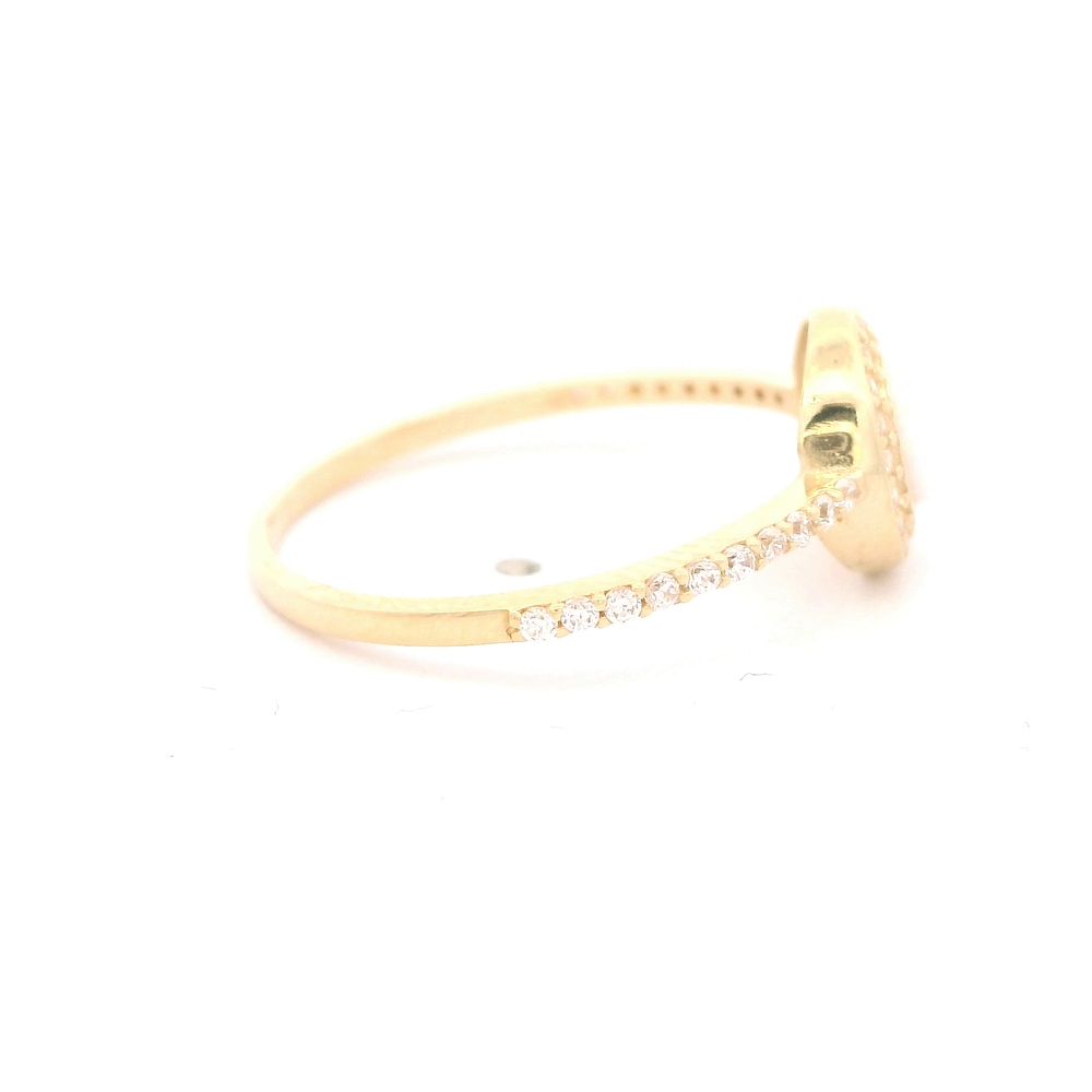Anillo de Oro Amarillo 18K Halo con Ópalo