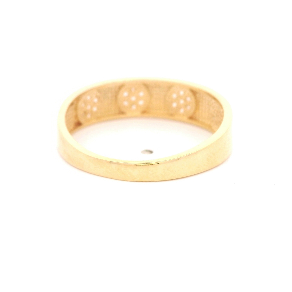 Anillo de Oro Amarillo 18K Cintillo con Diamante