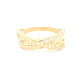 Anillo de Oro Amarillo 18K Cintillo Cruzado