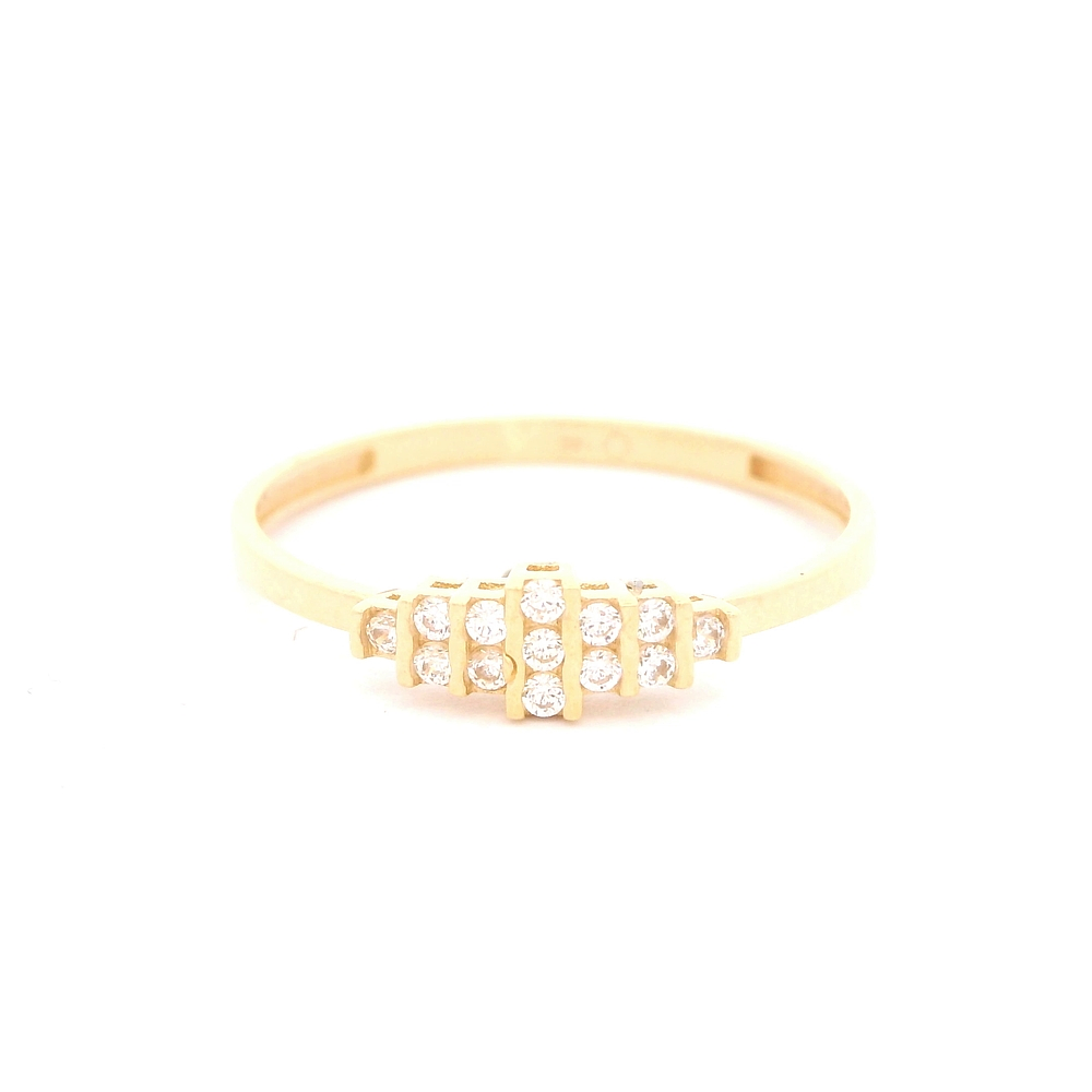 Anillo de Oro Amarillo 18K Cintillo con Diamante
