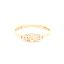 Anillo de Oro Amarillo 18K Cintillo con Diamante