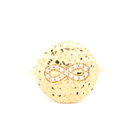 Anillo de Oro Amarillo 18K Circular con Diamantes