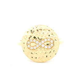 Anillo de Oro Amarillo 18K Circular con Diamantes