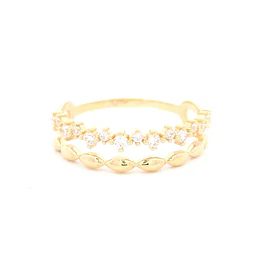 Anillo de Oro Amarillo 18K Cintillo  Doble