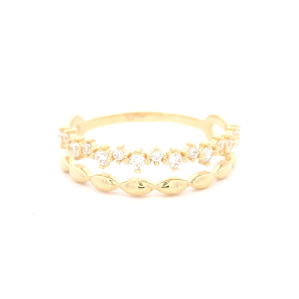 Anillo de Oro Amarillo 18K Cintillo con Diamante