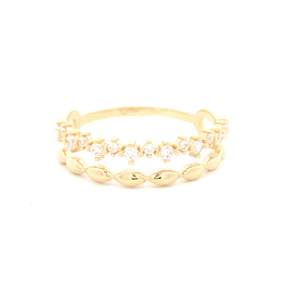 Anillo de Oro Amarillo 18K Cintillo con Diamante