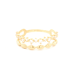 Anillo de Oro Amarillo 18K Cintillo con Diamante