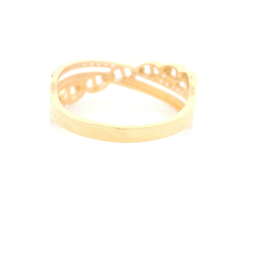 Anillo de Oro Amarillo 18K Cintillo con Diamante