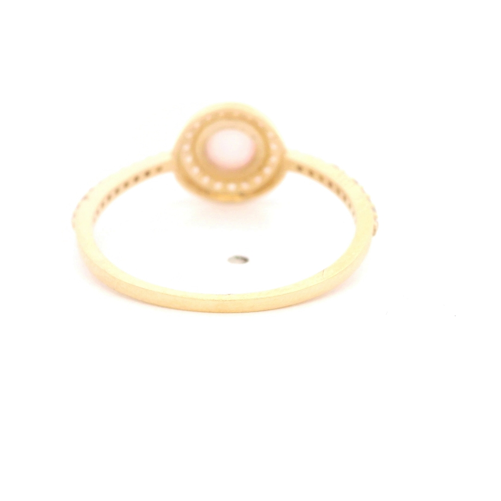Anillo de Oro Amarillo 18K Halo con Ópalo