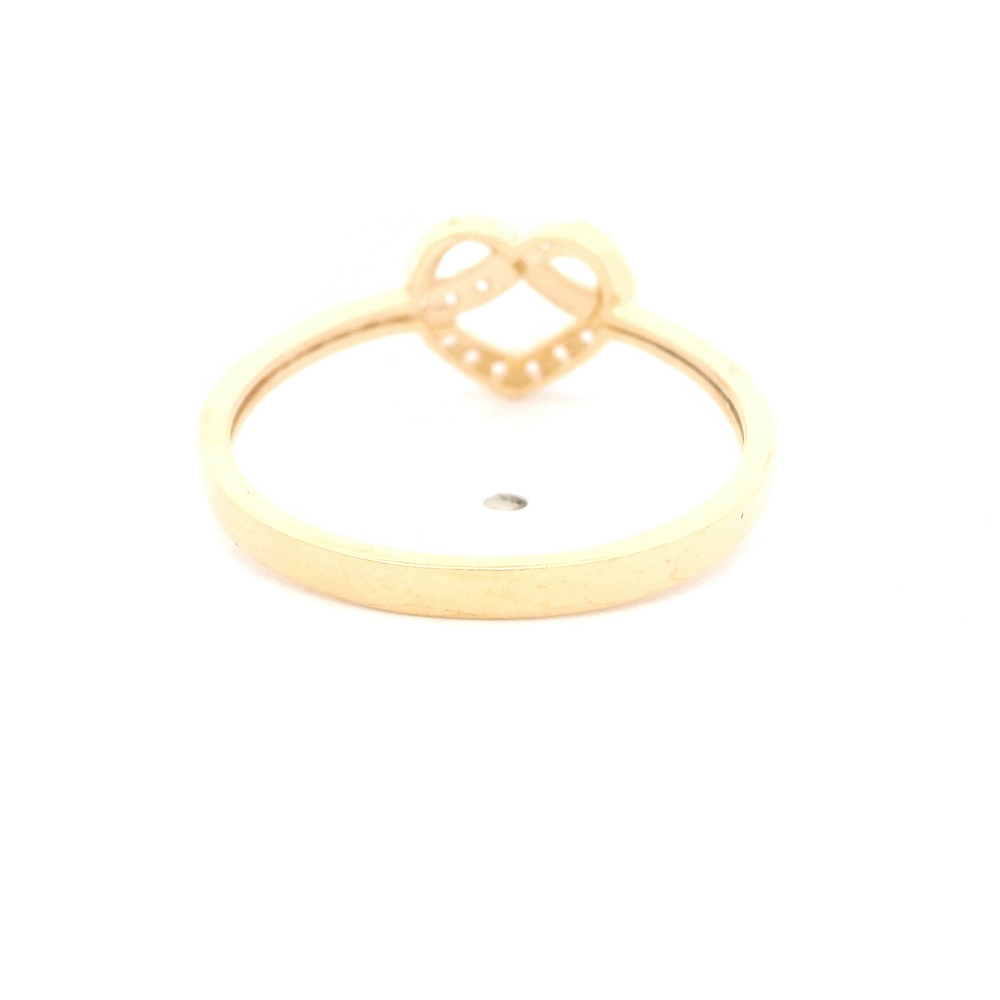 Anillo de Oro Amarillo 18K Corazón con Diamante