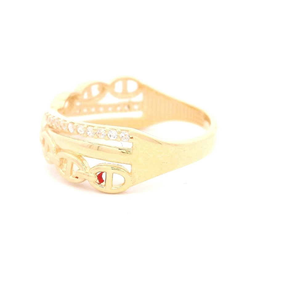 Anillo de Oro Amarillo 18K Cintillo con Diamante