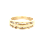 Anillo de Oro Amarillo 18K Cintillo con Diamante