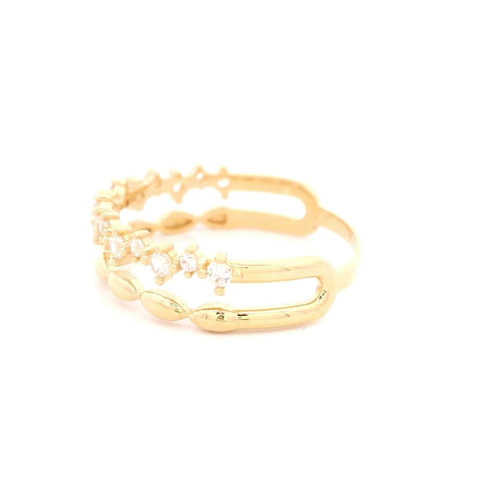 Anillo de Oro Amarillo 18K Cintillo con Diamante