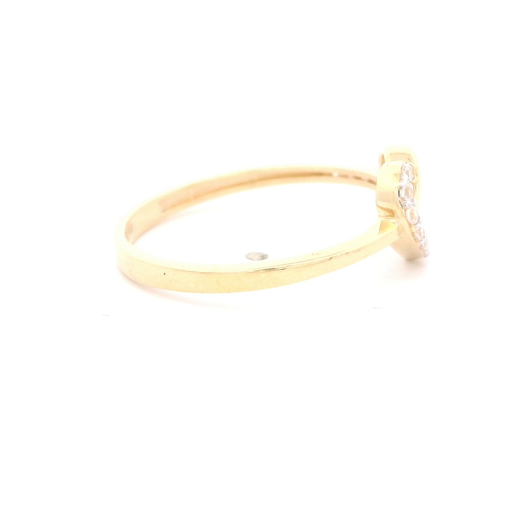 Anillo de Oro Amarillo 18K Corazón con Diamante