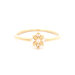 Anillo de Oro Amarillo 18K Flor con Diamante