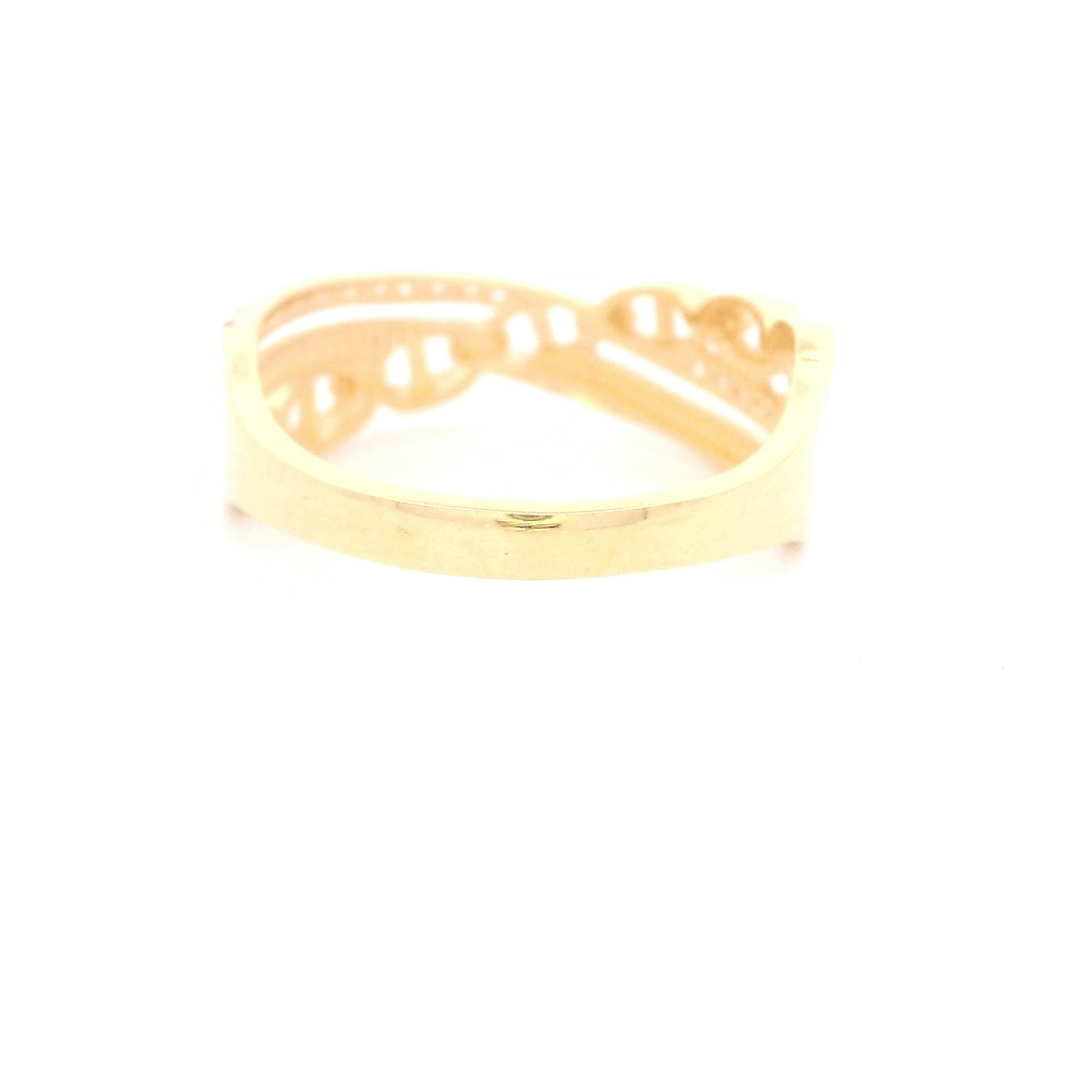 Anillo de Oro Amarillo 18K Cintillo con Diamante