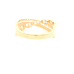 Anillo de Oro Amarillo 18K Cintillo con Diamante
