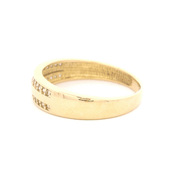 Anillo de Oro Amarillo 18K Cintillo con Diamante