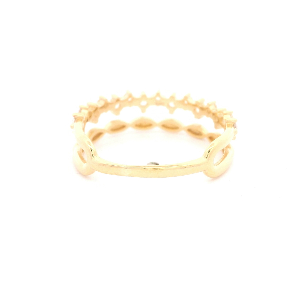 Anillo de Oro Amarillo 18K Cintillo con Diamante