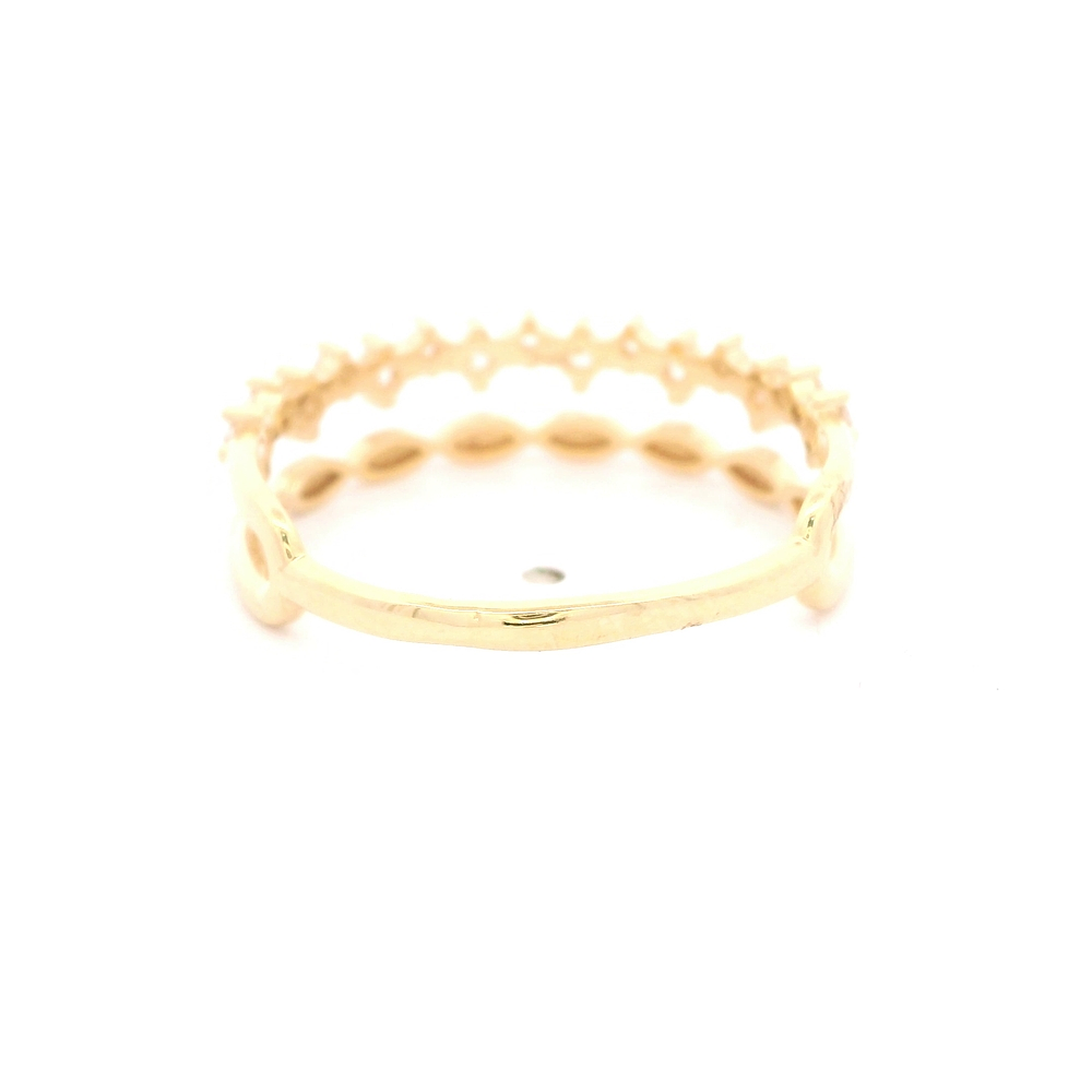 Anillo de Oro Amarillo 18K Cintillo con Diamante