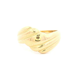 Anillo de Oro Amarillo 18K Semi Bombé Tallado