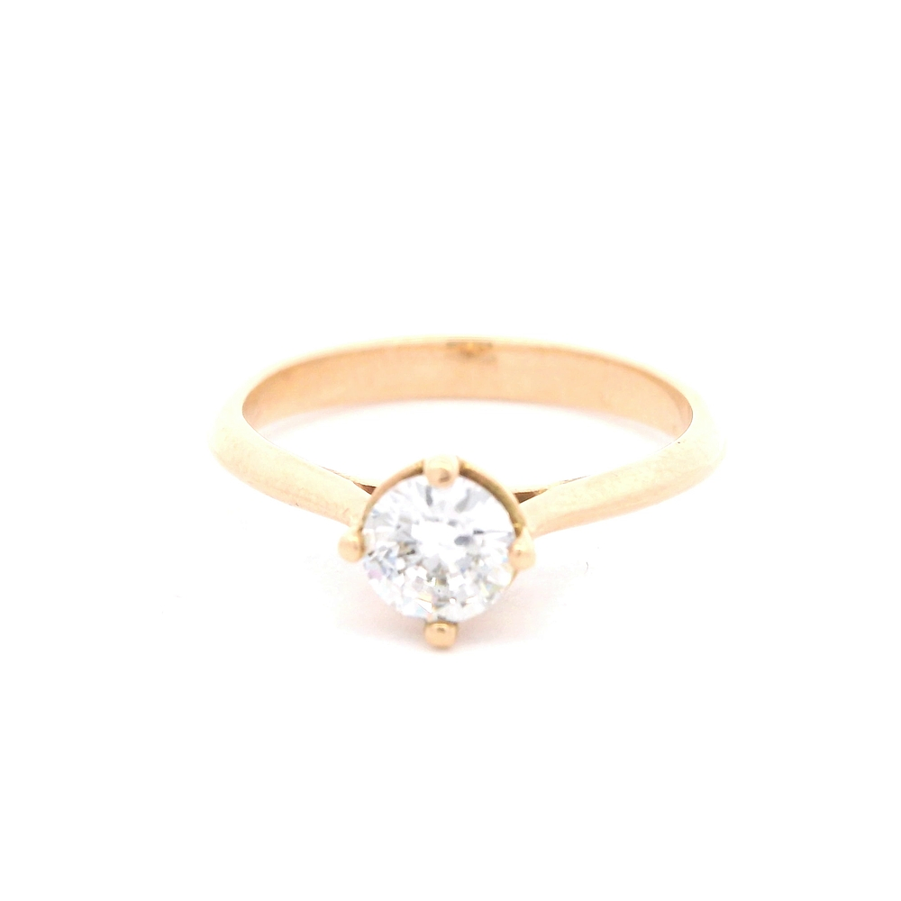 Anillo de Oro Amarillo 18K Solitario con Diamante