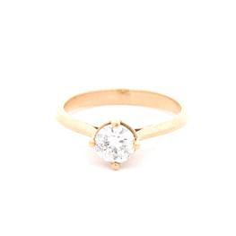 Anillo de Oro Amarillo 18K Solitario con Diamante