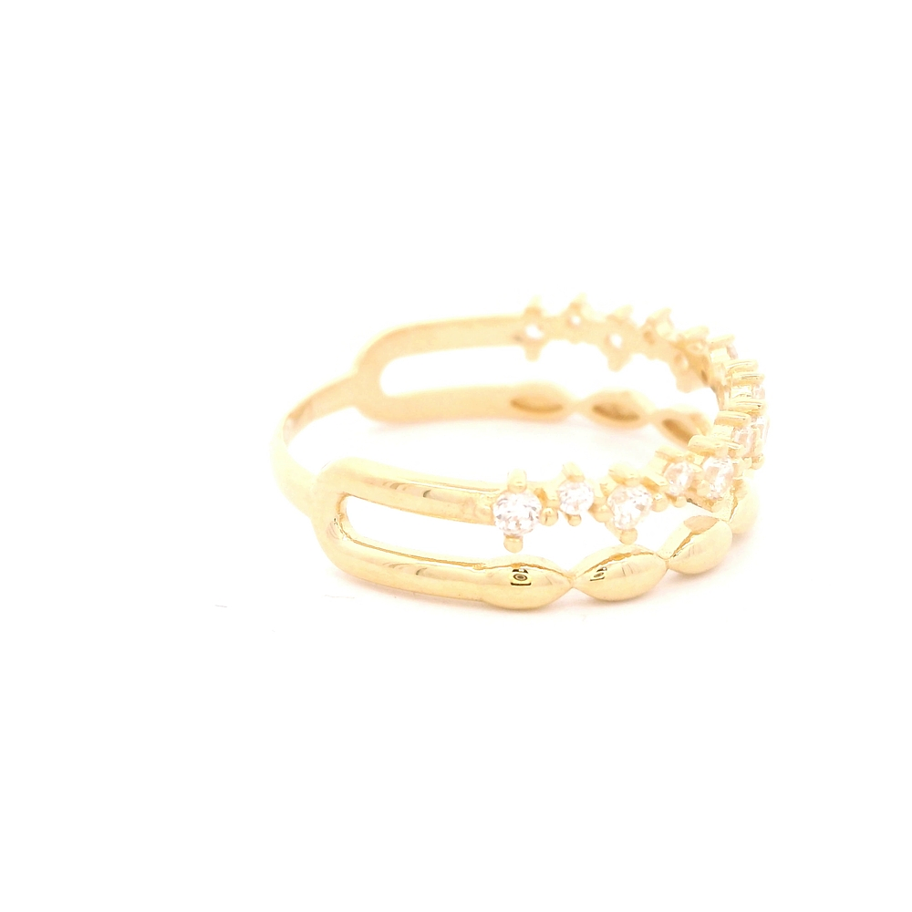 Anillo de Oro Amarillo 18K Cintillo con Diamante