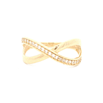 Anillo de Oro Amarillo 18K Calado con Diamante